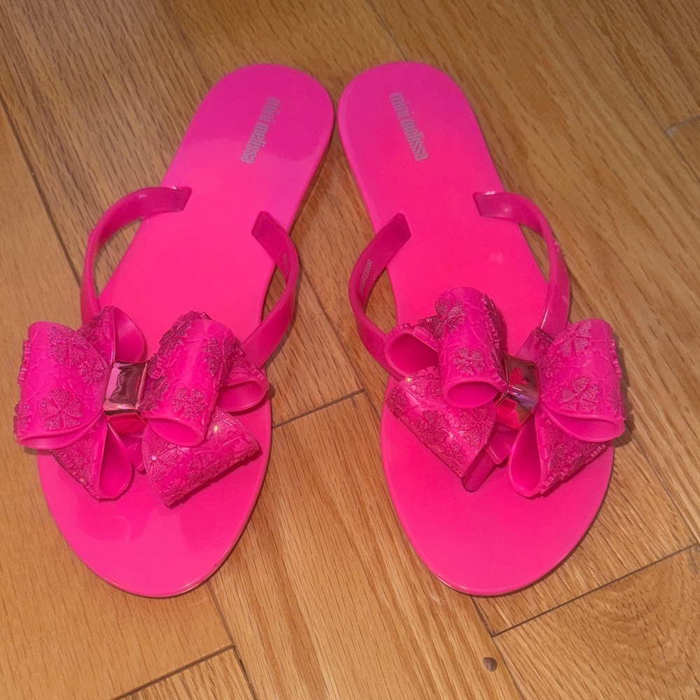Mini Melissa Pink Kids Sandals with Bow